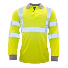 Portwest FR77 Flame Resistant Anti-Static Hi-Vis Long Sleeve Polo Shirt Portwest FR77 Flame Resistant Anti-Static Hi-Vis Long Sleeve Polo Shirt