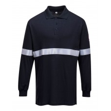 Portwest FR03 Flame Resistant Anti-Static Long Sleeve Polo Shirt with Reflective Tape Portwest FR03 Flame Resistant Anti-Static Long Sleeve Polo Shirt with Reflective Tape