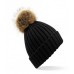 Beechfield  B412 Fur Pom Pom Chunky Beanie Beechfield  B412 Fur Pom Pom Chunky Beanie