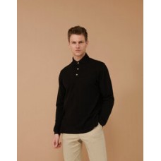 Henbury H105 Long Sleeve Cotton Polo Shirt