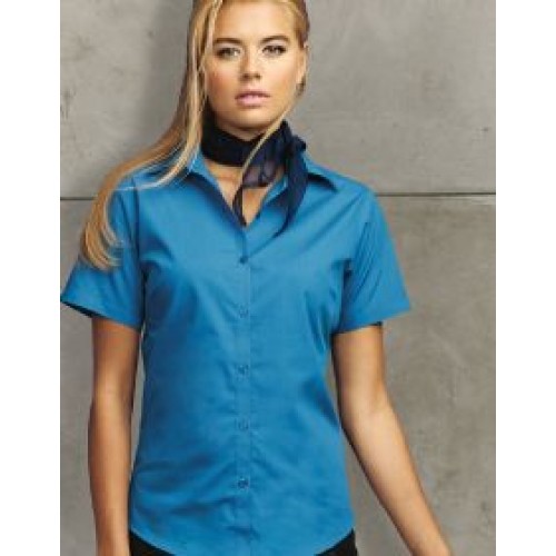 PR302 Ladies Short Sleeve Poplin Blouse